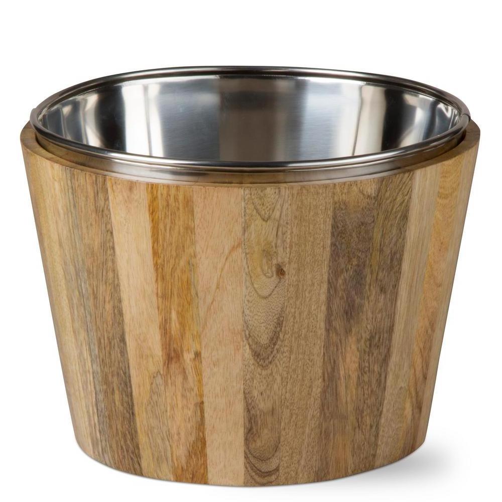 Stainless steel & Wood ice Bucket with metal handle Champagne Handicraft For Home Bar Mini Bar Hotel Ice Bucket