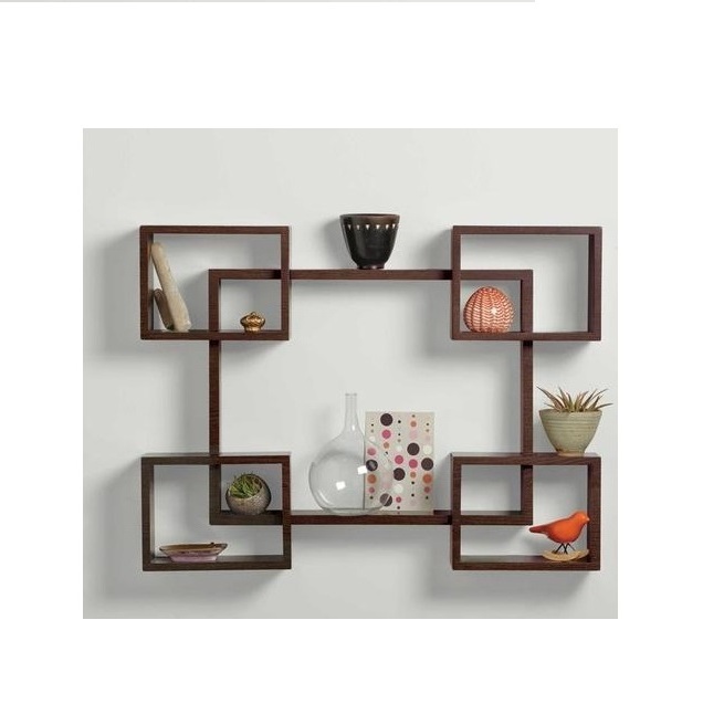 New design wood wall mounted shelf and modern look acacia wooden Wall Shelf Hanging Storage Shelf for decorate use