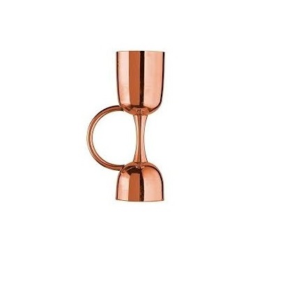 Copper Gold Cocktail Bar Jigger with handle Cocktail Shaker and Vodka Copper Jigger Measuring Shot Glass