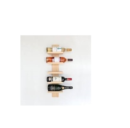 Wood Bar Bottles Wood Wall stand Wine Rack Decorative Home Bar Holds 5 Wine Bottles 4 Stemware Glasses Holder Rack