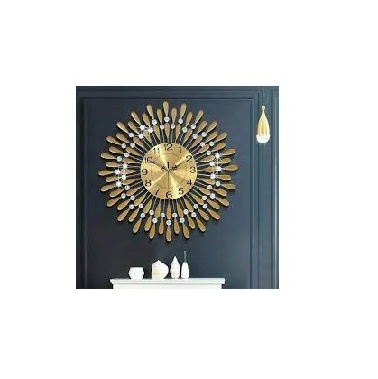 High quality brass wall clock Decor Art Metal Flower Decoration Hanging luxury handicraft and best design brass metal wall clock