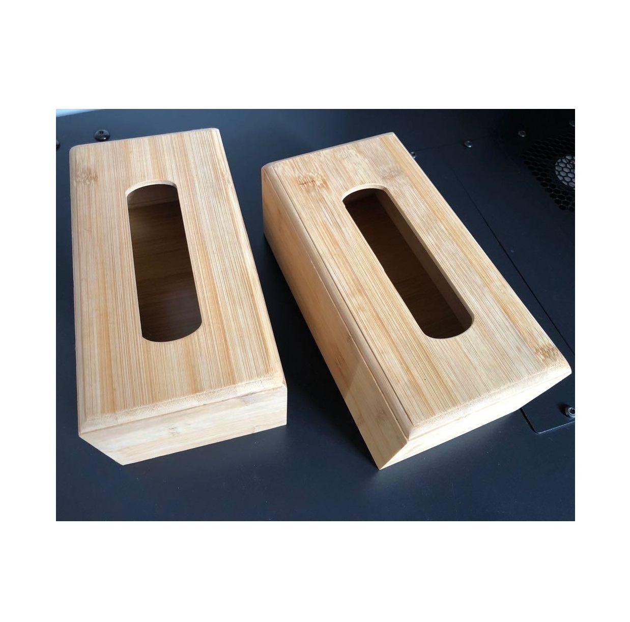 Wooden Tissue Box Rectangle Napkin Tissue Holder Facial Tissue Dispenser Box with Bamboo Wood Lid