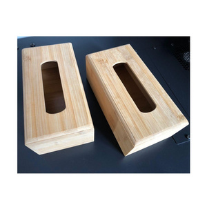 Wooden Tissue Box Rectangle Napkin Tissue Holder Facial Tissue Dispenser Box with Bamboo Wood Lid