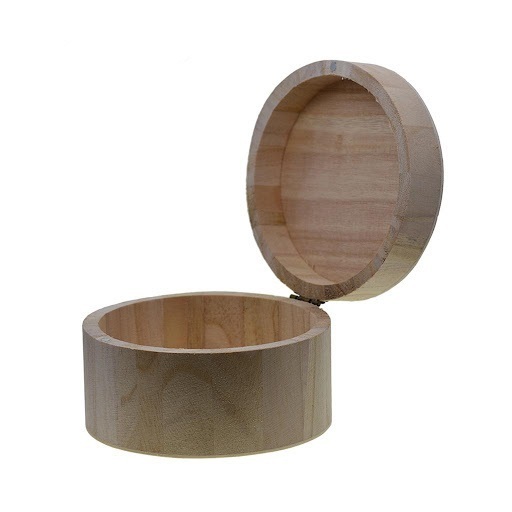 Modern Style round shape wood roti box Hot Stamping Logo Tea Bag Organizer Wood Storage Box Wooden Box for selling