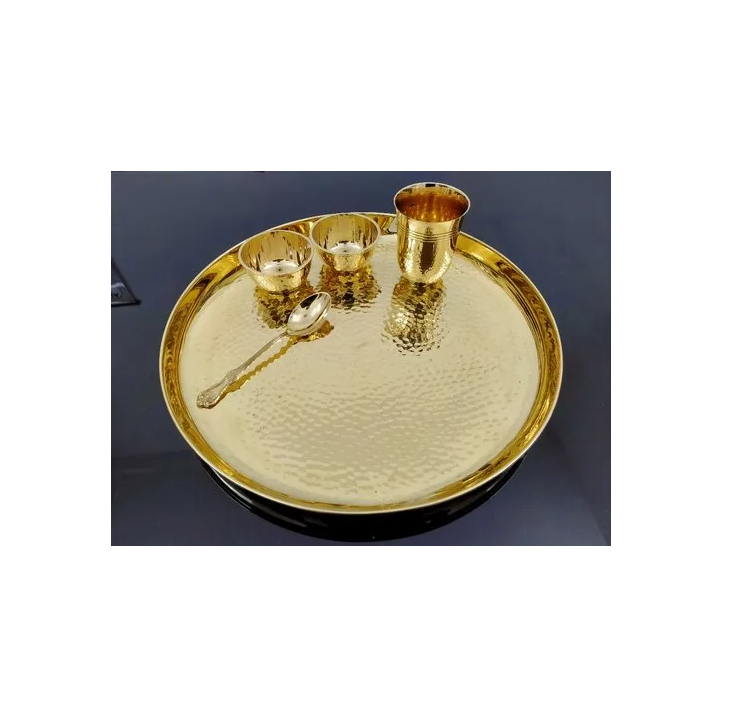 Antique Brass dinner set top selling product dinner table decorate brass dinner set for customized size