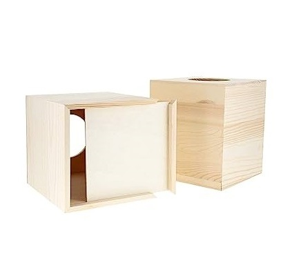 Wooden Tissue Box Rectangle Napkin Tissue Holder Facial Tissue Dispenser Box with Bamboo Wood Lid