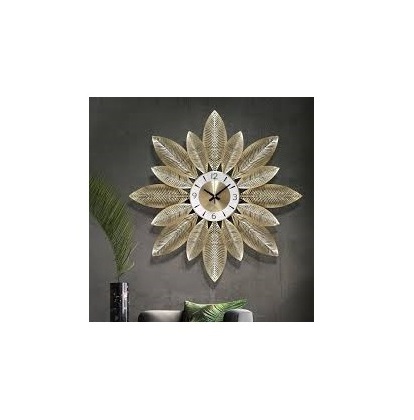 High quality brass wall clock Decor Art Metal Flower Decoration Hanging luxury handicraft and best design brass metal wall clock