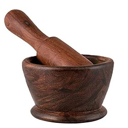 Rustic wood Mortar and Pestle Handmade Crush Spices Garlic Smasher for customized size and cheap price