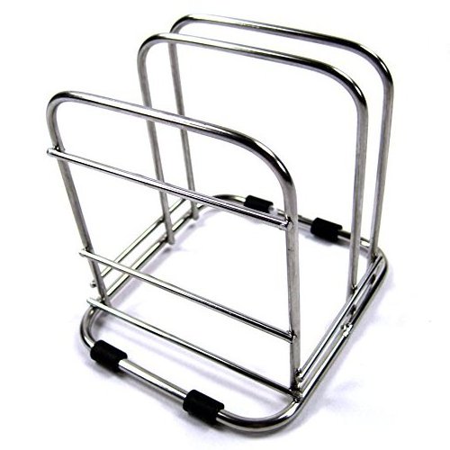 Wholesale metal cutting board stand antique stainless steel coating metal iron cutting board holder stand