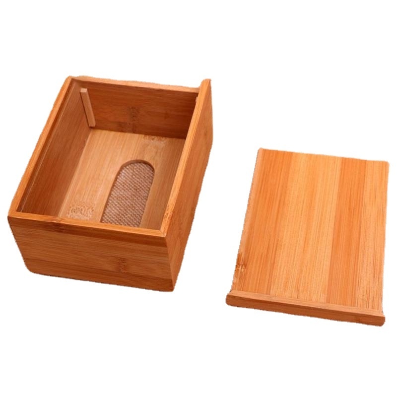 Wholesale Wooden Tissue Box Hard Paper Holder With Wooden Cover Car Kitchen Napkin Paper Tissue Box for sale