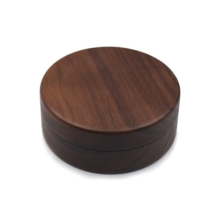 Modern Style round shape wood roti box Hot Stamping Logo Tea Bag Organizer Wood Storage Box Wooden Box for selling