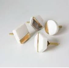 Marble Knobs Natural Stone Marble Ball Knobs Solid Gold Pearl Black Dresser Drawer Cabinet Dresser Cupboard Pull Handles