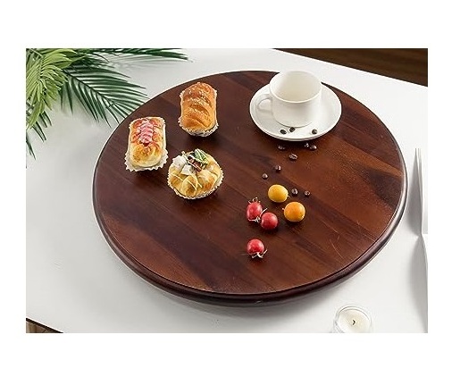 100% Real wooden lazy Susan for salt and milk Jar Racks & Shelving Units Round shaped handicraft best price