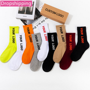 Wholesale Logo Custom Print Socks Calcetines Designer Cotton Cycling Sports Socks