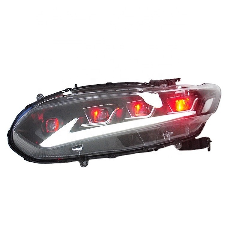 LED Headlights for Honda Accord 2018-2022 with Red Demon Eye LED front Lamps