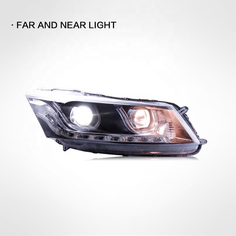 Suitable For Honda Accord 8th Generation Headlight Assembly Modified Bifocal Lens Xenon Lamp LED Daytime Running Light Angel Eye