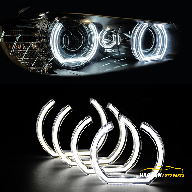 2.5inch Bixenon Projector Lens With Dual Angel Eyes M4 Style U Shape Horse Shoe Crystal Acrylic Halos DTM Angel Eyes