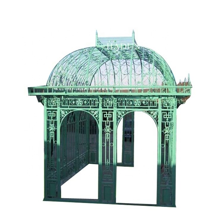 Modern Outdoor Ornamental Wrought Iron Gazebo Garden Large metal green wrought Iron Dome Gazebo