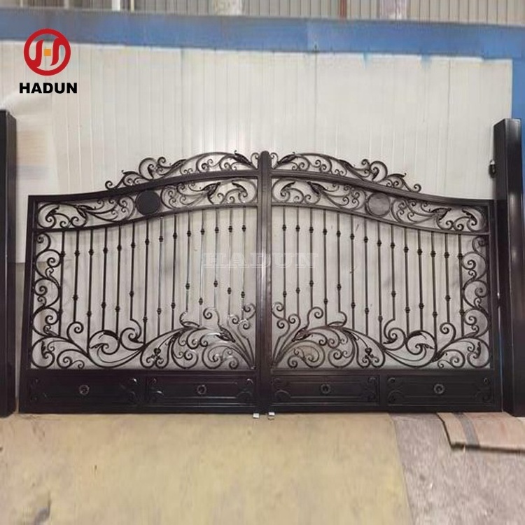 High quality modern simple main double door wrought iron gate driveway design