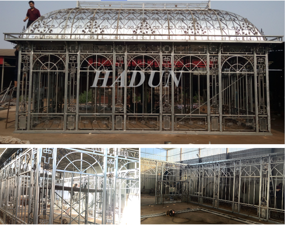 Flower house Modern garden wedding decorative greenhouse wrought iron gazebo for Sale