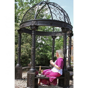 Outdoor Large Decorative Garden Cast Iron Gazebo For Sale