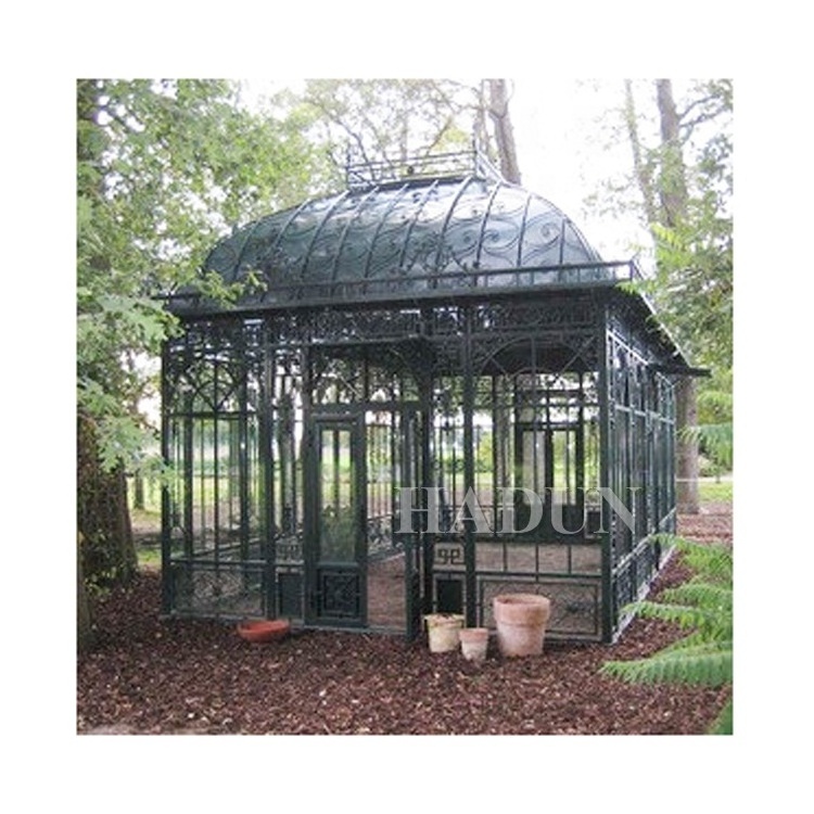 Strong wind resistant waterproof metal gazebo rectangular wrought iron gazebos