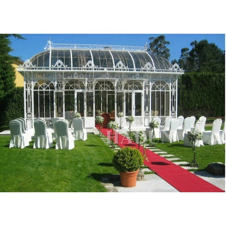 Outdoor Wrought Blue Iron Gazebo for Pool Side