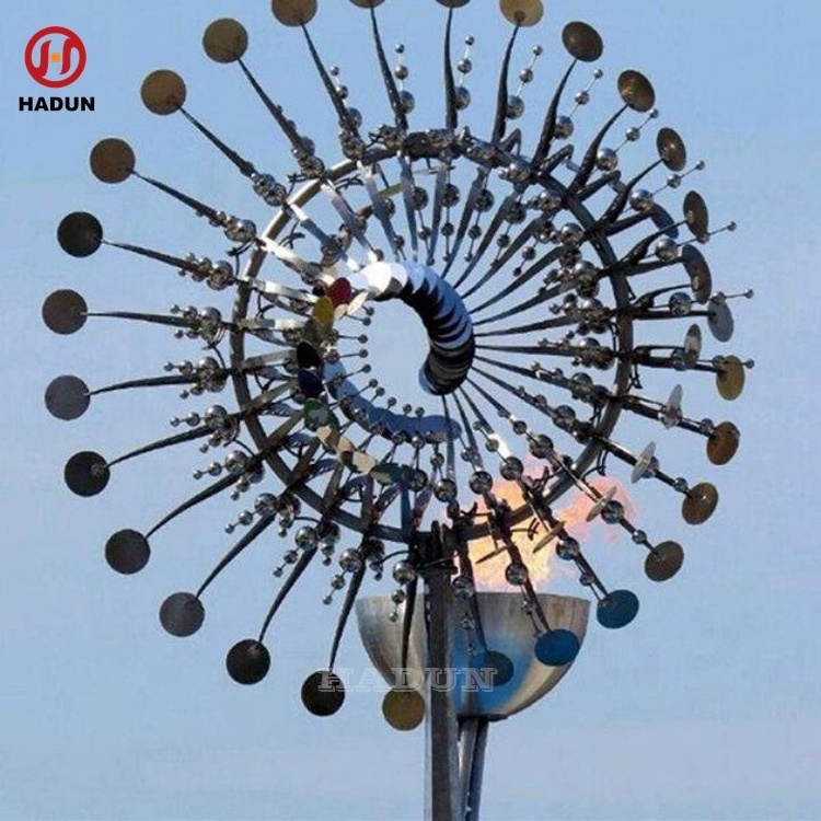 Modern fashion stainless steel kinetic energy sculpture outdoor garden decoration large kinetic wind sculpture stainless steel