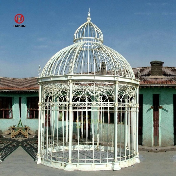 Large Outdoor Hot Sale Wrought Iron Birdcage Pavilion Gazebo For Sale