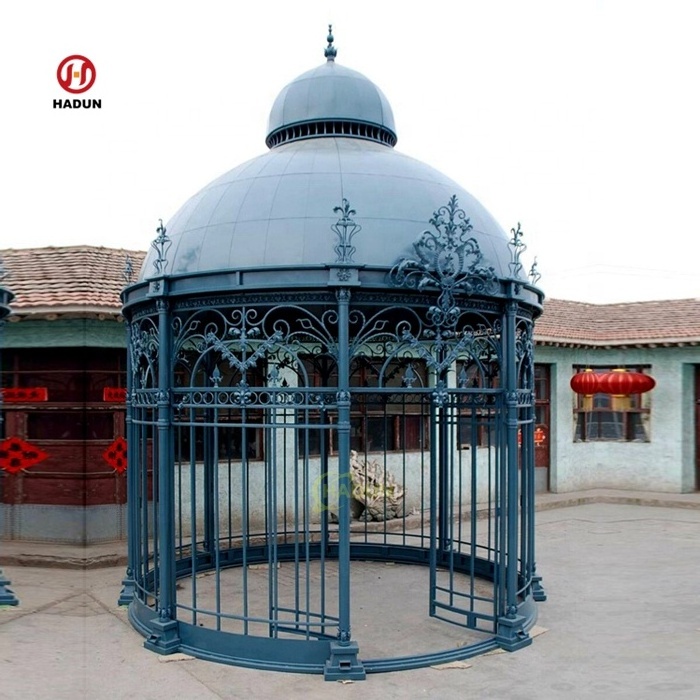 Large Outdoor Hot Sale Wrought Iron Birdcage Pavilion Gazebo For Sale