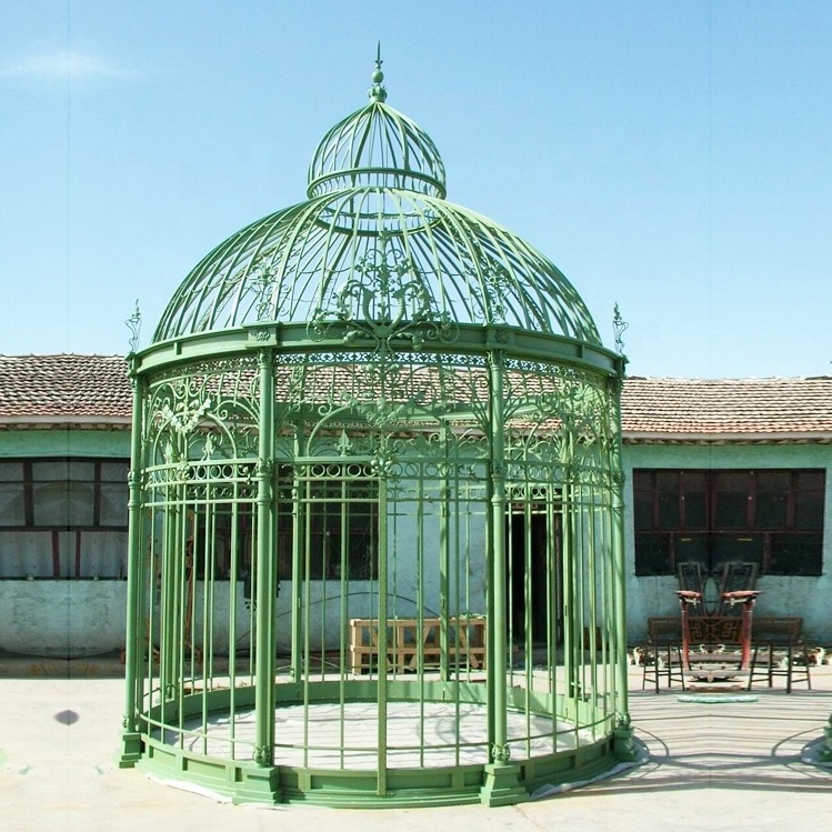 Large Outdoor Hot Sale Wrought Iron Birdcage Pavilion Gazebo For Sale