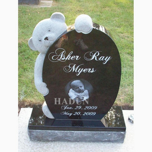 New design bear headstone for baby tombstone granite with factory price