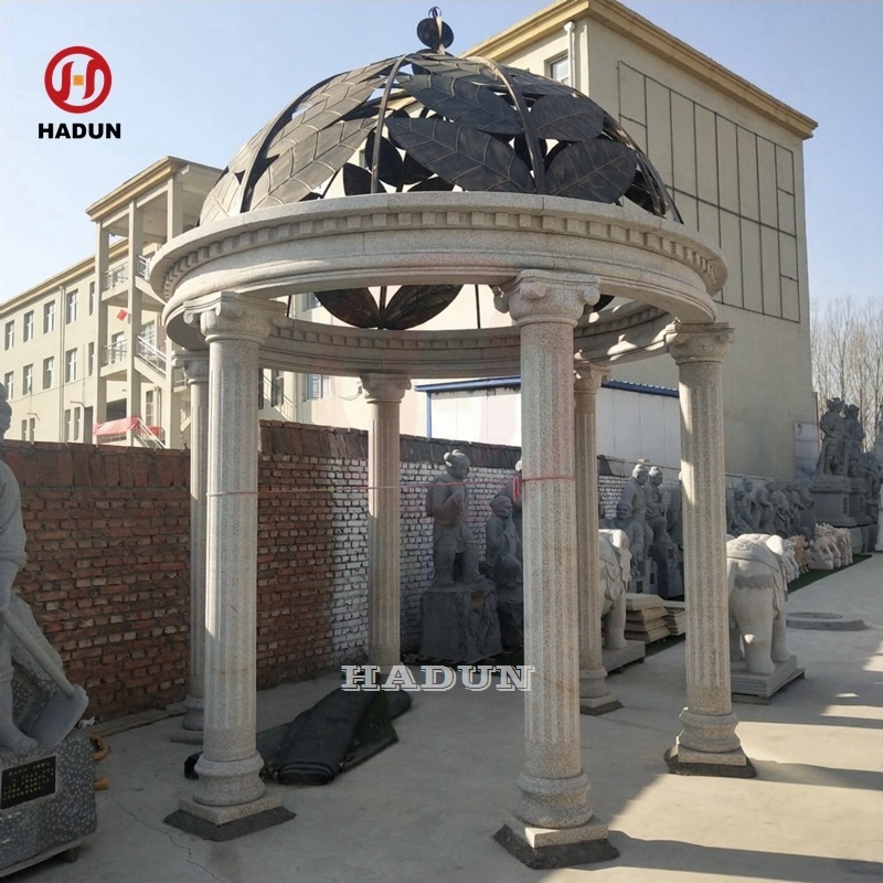 Outdoor Modern Marble Made Hand Carved Garden Roman Stone Gazebo