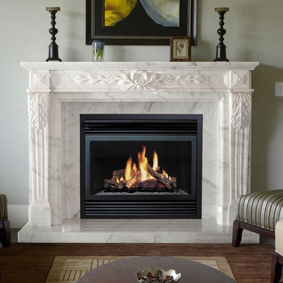 Natural Stone Modern Fireplace Marble Fireplace Mantels Surround Decorative Freestanding fireplace Polished