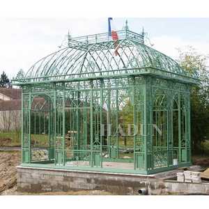 Outdoor antiqu decor large outdoor victorian metal garden gazebo wrought iron pavilion greenhouse