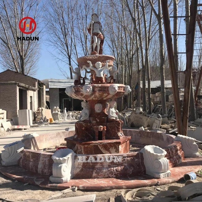 Large Outdoor Virgin Mary Marble Water Fountain With Figure Statue for Sale