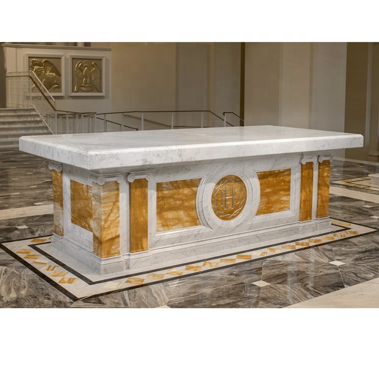 Church White Marble Stone Altar of Sacrifice Table