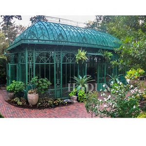 Outdoor Garden High Quality Customized Size Green color  Wrought Iron Gazebo