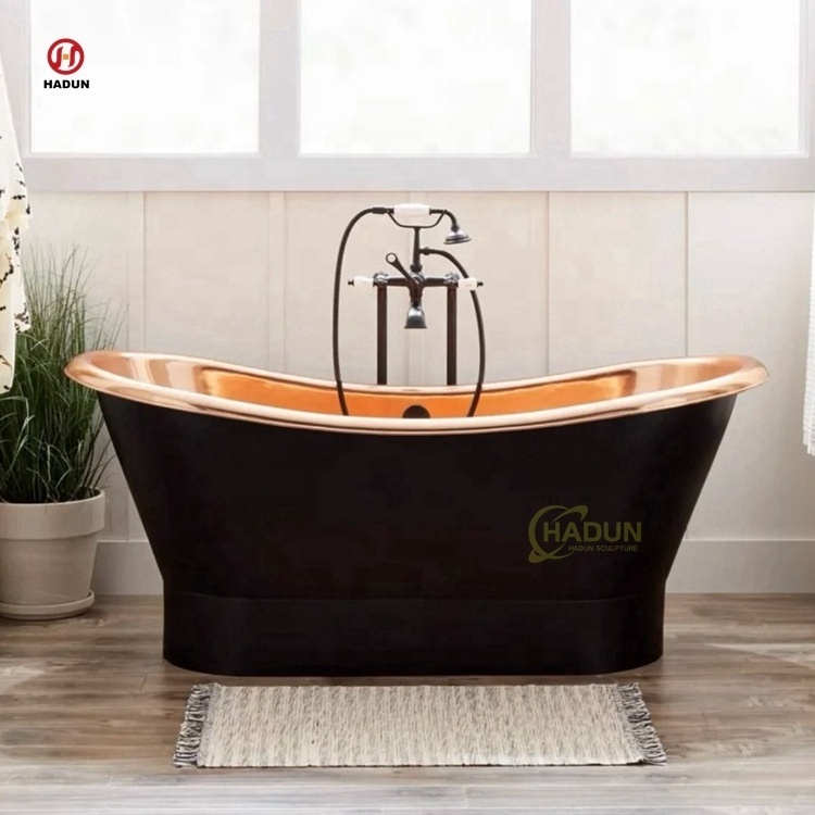 Hotel luxury handmade freestanding brass copper bathtub for sale