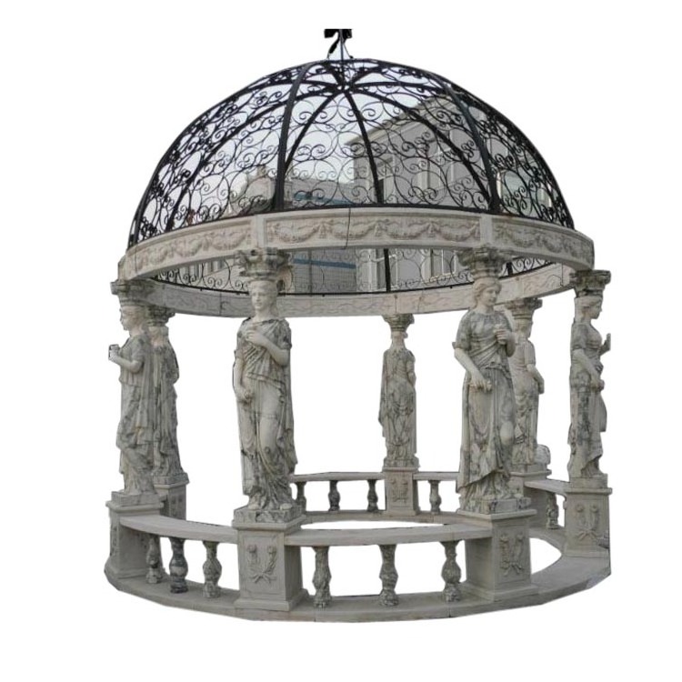 Western marble figure statue stone garden gazebo