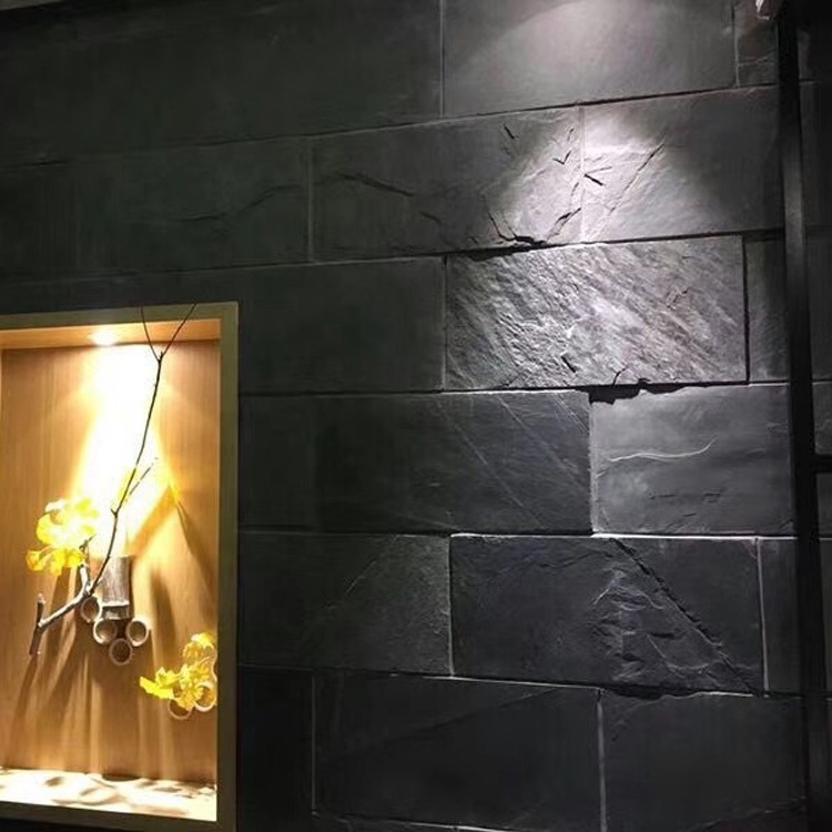 Natural stone Exterior Black Cladding wall slate tile for sale