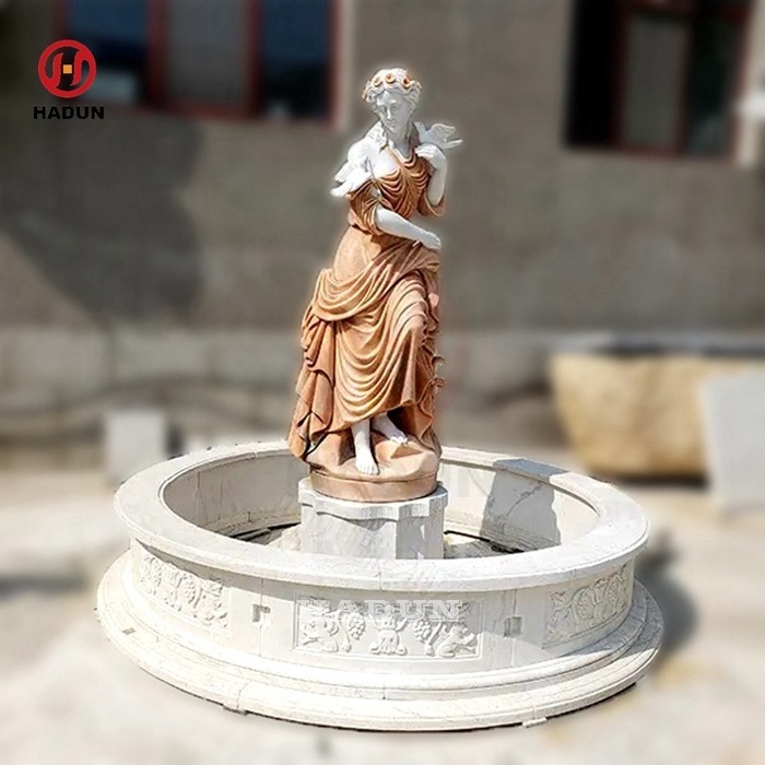 Elegant Lady Statue Virgin Mary Marble Fountain Sale