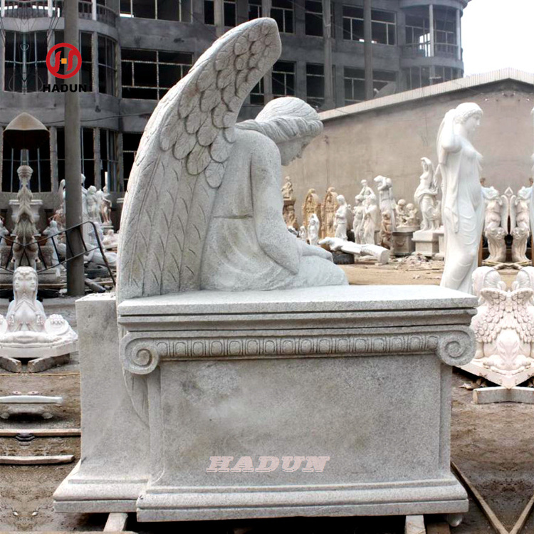 Hot sale Custom White Heart Angel Granite Marble Tombstone Monuments Memorials headstones