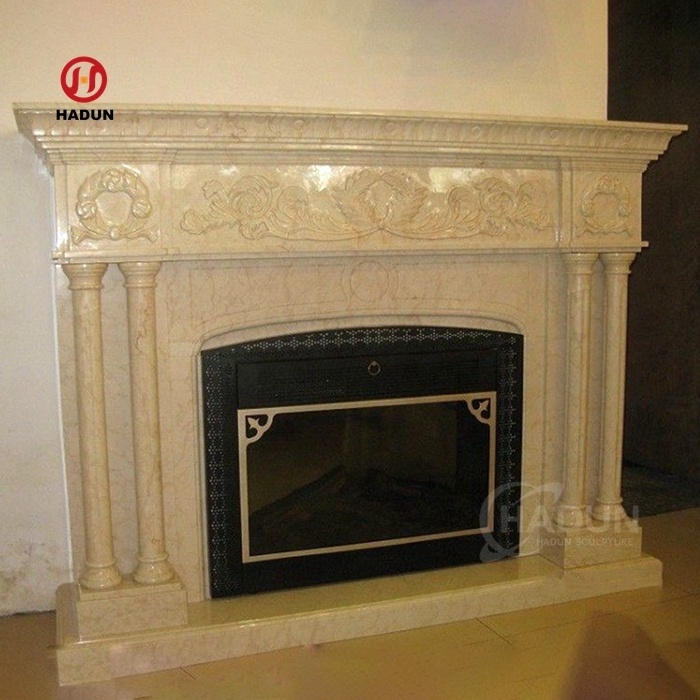 Indoor Used Freestanding Decorative Marble Electric Fireplace