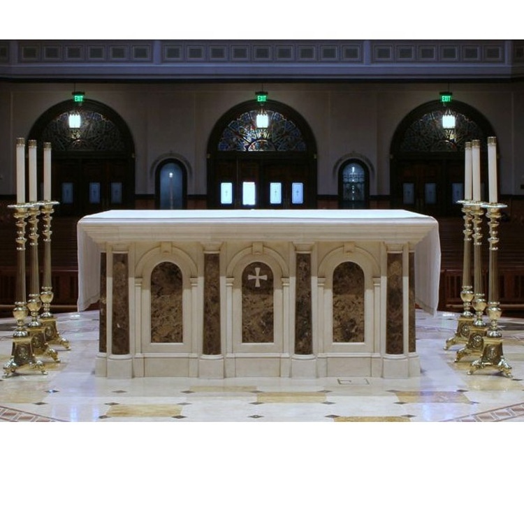 Hand Carved Religious Marble Church Altar