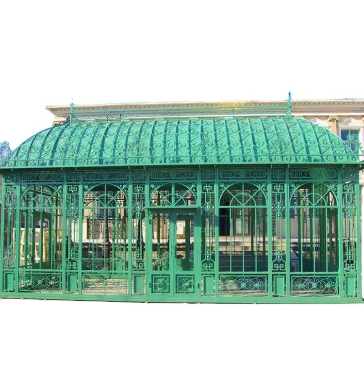 Modern Outdoor Ornamental Wrought Iron Gazebo Garden Large metal green wrought Iron Dome Gazebo