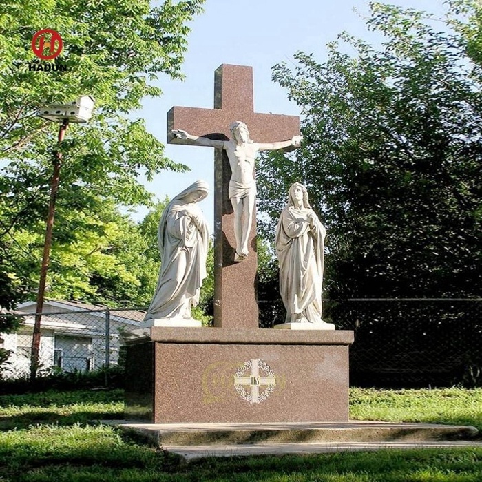 Jesus Sculpture Tombstone White Marble Headstone For Sale