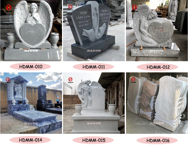 Hot sale Custom White Heart Angel Granite Marble Tombstone Monuments Memorials headstones