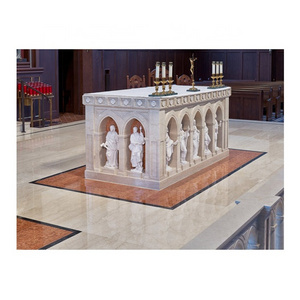 Church White Marble Stone Altar of Sacrifice Table