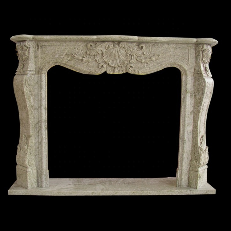 French natural stone marble fireplace mantle for wall decoration